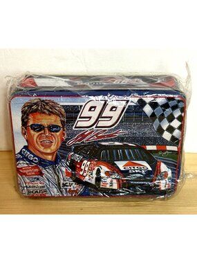 Jeff Burton NASCAR 99 Collectors Tin Storage Box Vintage Sealed